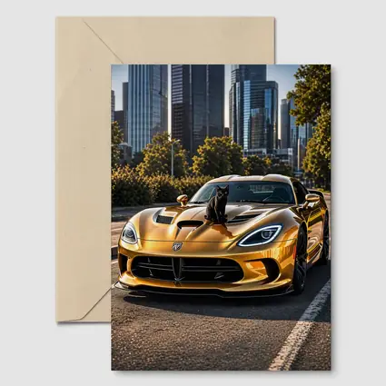 Gold Dodge Viper Black Cat City