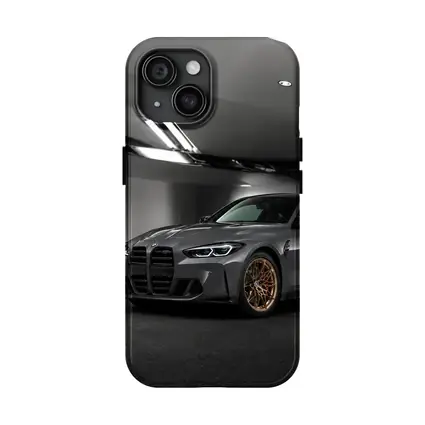 BMW M4 Gray Coupe Gold Rims Garage
