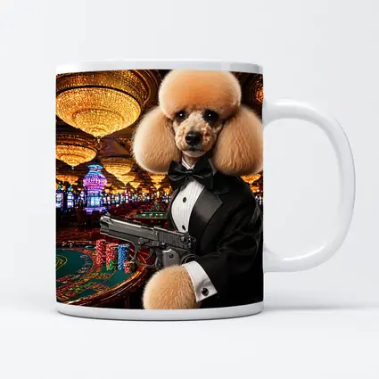 Poodle In Tuxedo Casino Gun Wall Art