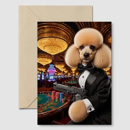Poodle In Tuxedo Casino Gun Wall Art