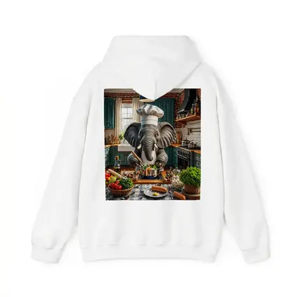Elephant Chef Cooking Vegetables in Kitchen