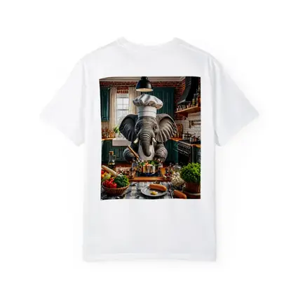 Elephant Chef Cooking Vegetables in Kitchen