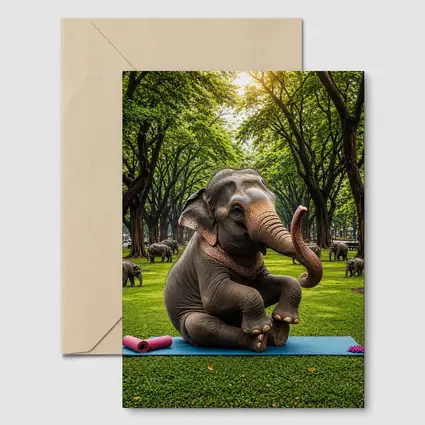 Elephant Doing Yoga in Green Park