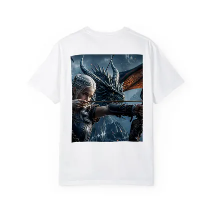 Elf Archer Woman With Dragon Fantasy Art