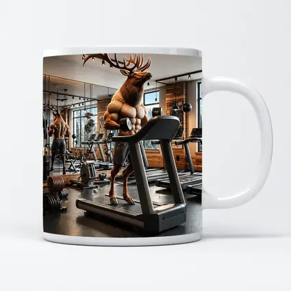 Muscular Elk Working Out in Modern Gym
