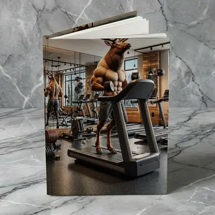Muscular Elk Working Out in Modern Gym