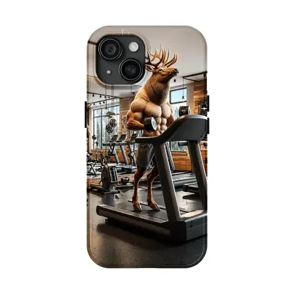 Muscular Elk Working Out in Modern Gym