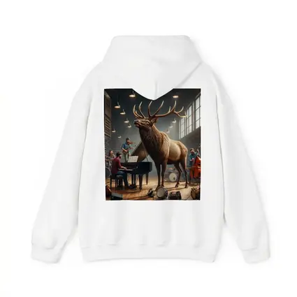 Elk Standing in Music Studio With Band