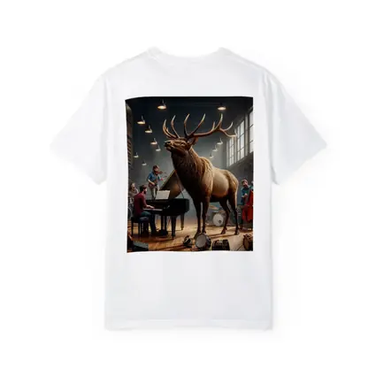 Elk Standing in Music Studio With Band