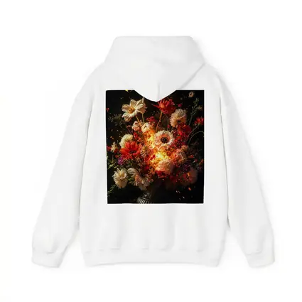 Fiery Floral Bouquet Explosion Dark Background