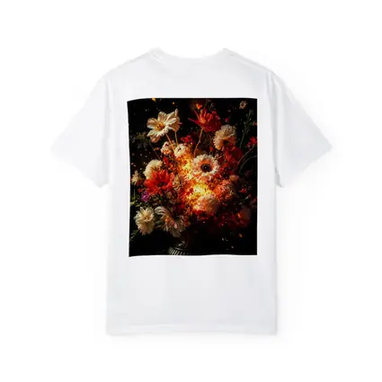 Fiery Floral Bouquet Explosion Dark Background