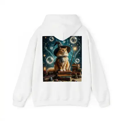 Wizard Cat With Magic Wand Starry Night