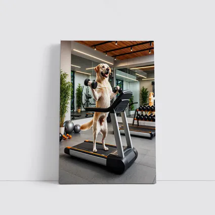 Labrador Retriever Working Out in Gym