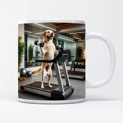 Labrador Retriever Working Out in Gym