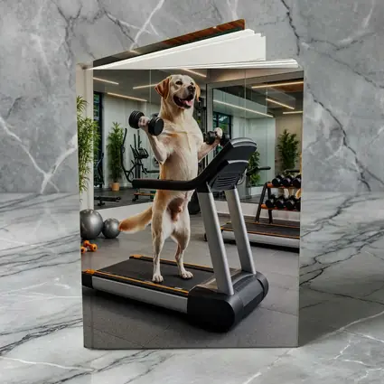 Labrador Retriever Working Out in Gym