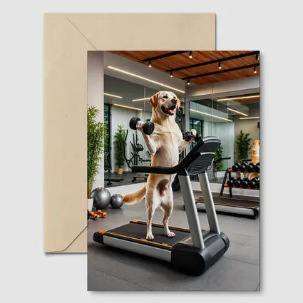 Labrador Retriever Working Out in Gym
