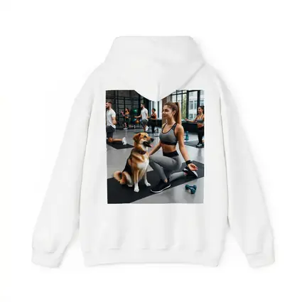Woman Working Out With Dog Gym