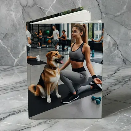 Woman Working Out With Dog Gym