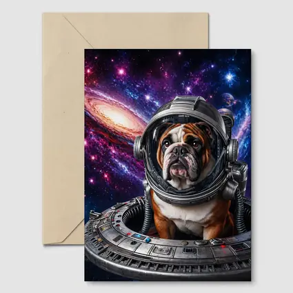 English Bulldog Astronaut Deep Space Galaxy