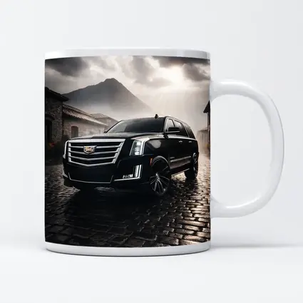 Cadillac Escalade Black SUV Stormy Mountain Setting
