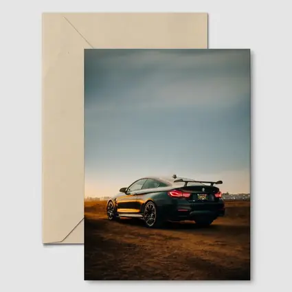 BMW M4 Frozen Black Sunset Dirt Field