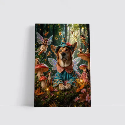 Corgi Fairy Dog Enchanted Mushroom Forest