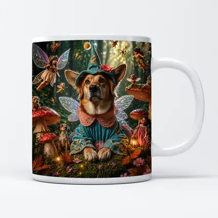 Corgi Fairy Dog Enchanted Mushroom Forest