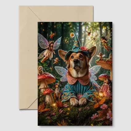 Corgi Fairy Dog Enchanted Mushroom Forest