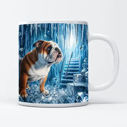 English Bulldog Puppy In Ice Crystal Cave