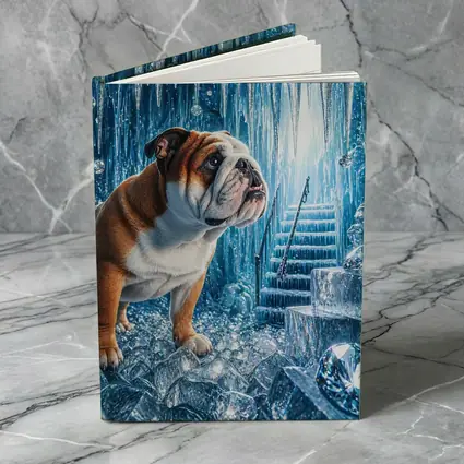 English Bulldog Puppy In Ice Crystal Cave