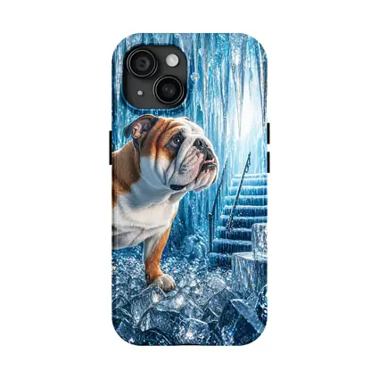 English Bulldog Puppy In Ice Crystal Cave