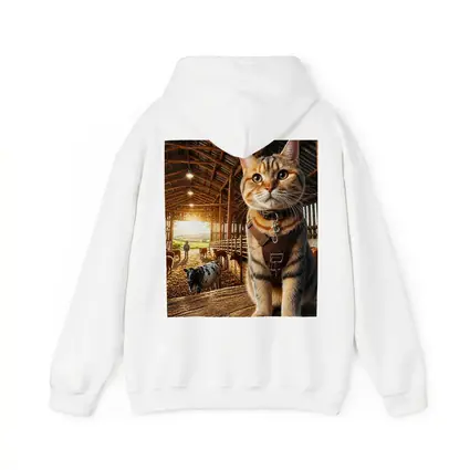 Tabby Cat In Rustic Barn Farm Setting