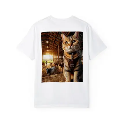 Tabby Cat In Rustic Barn Farm Setting