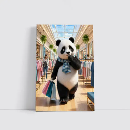 Fashionista Panda Shopping at Colorful Mall