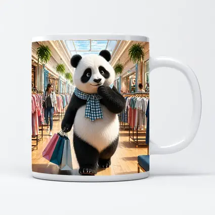 Fashionista Panda Shopping at Colorful Mall