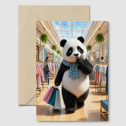 Fashionista Panda Shopping at Colorful Mall