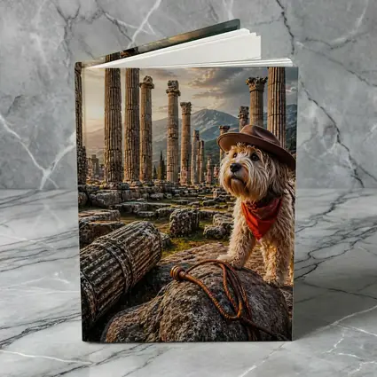 Cowboy Terrier Dog At Ancient Greek Ruins