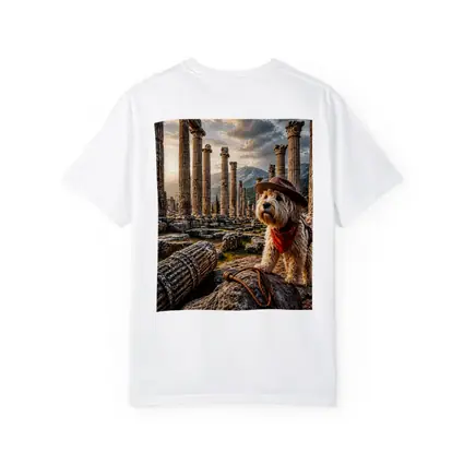 Cowboy Terrier Dog At Ancient Greek Ruins