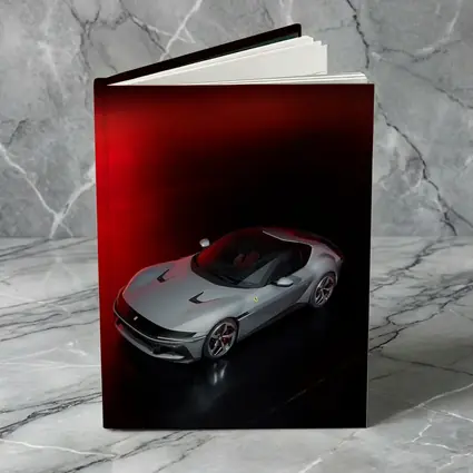 Ferrari Twelve Cylinders Silver Car Dark Studio