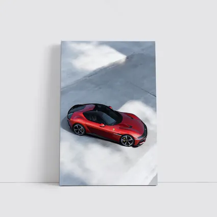 Ferrari 12 Cilindri Red Car Aerial View