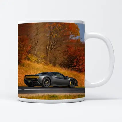 Ferrari 296 GTB Matte Gray Autumn Road