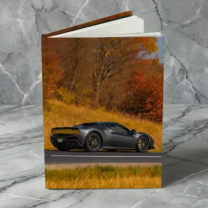 Ferrari 296 GTB Matte Gray Autumn Road