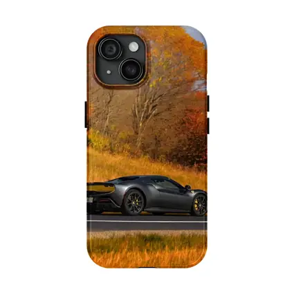 Ferrari 296 GTB Matte Gray Autumn Road