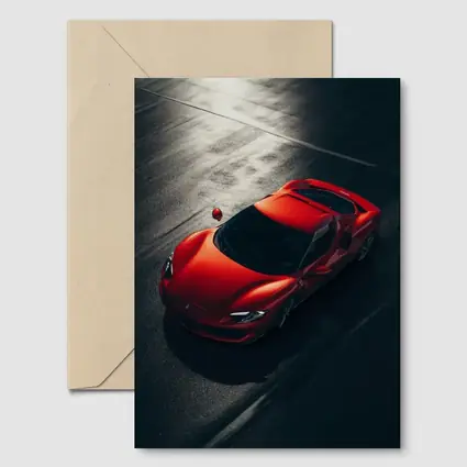 Ferrari 296 GTB Red on Dark Pavement