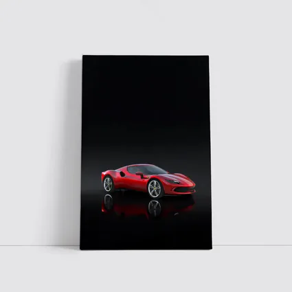 Ferrari 296 GTB Red on Dark Background