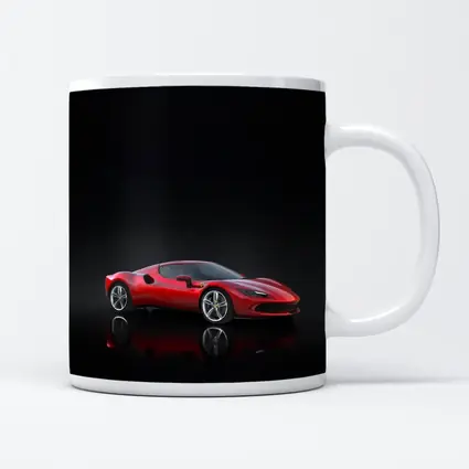 Ferrari 296 GTB Red on Dark Background