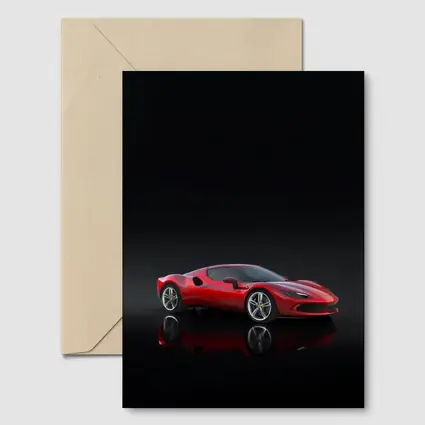 Ferrari 296 GTB Red on Dark Background
