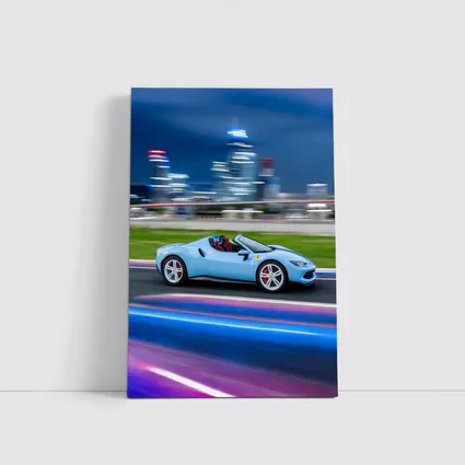 Ferrari 296 GTS Blue City Night Speed