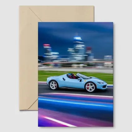 Ferrari 296 GTS Blue City Night Speed