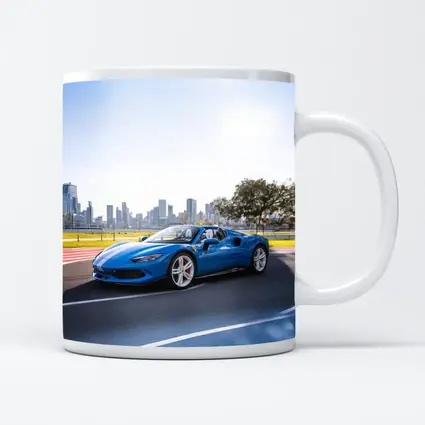 Ferrari 296 GTS Blue City Skyline